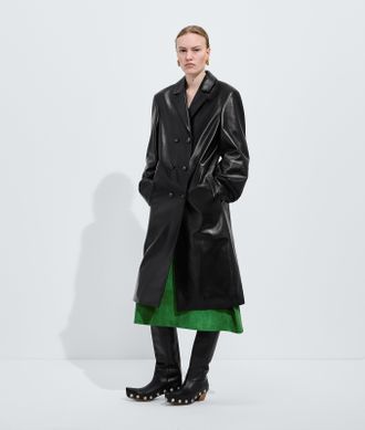 Bottega Veneta Cappotto in pelle lucida - Nero - Donna - 38