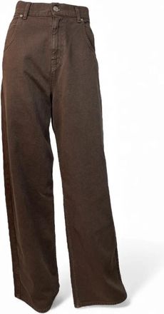 Vicolo Mia Wide Leg Jeans - Dames - Loose Fit Jeans - Bruin - L - Katoen - Jeans