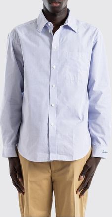 Burberry Camicia in cotone a righe con colletto classico e orlo curvo