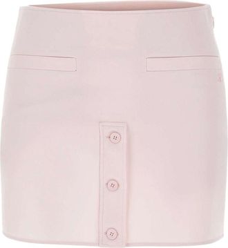 Courr&egrave;ges Pastel Pink Mini Skirt with High Waist