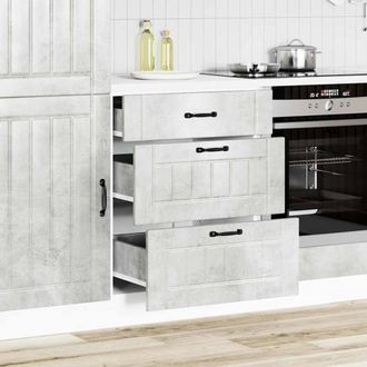 Berkfield Home Kitchen Base Cabinet Lucca Concrete Grey Engineered Wood