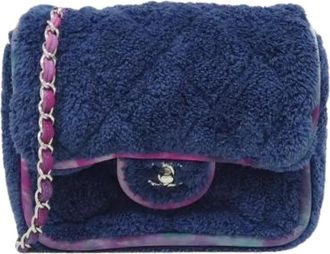 Chanel Pre-owned Schoudertas van gemengde vezels - Dames - Vintage Schoudertas - Blauw - ONE Size - Vintage