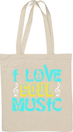Generic I Love Soul Music Natural Cotton Tote Bag White