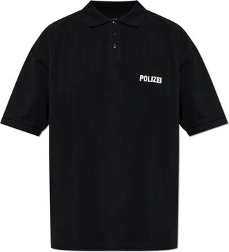 VETEMENTS Polo Shirt Met Patch - Heren - Polos - Zwart - S - Katoen - Tops