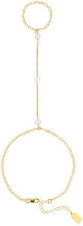 Set & Stones Bobbi Pearl Hand Chain in Gold at Nordstrom, Size 7