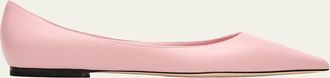 Jimmy Choo London Love Leather Pointed-Toe Flats