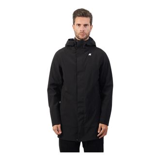 K-Way Zwarte Gebonden Jas Marlyn Stijl - Heren - Regenjassen - Zwart - M - Polyester - Jassen