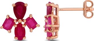 Mimi & Max Multi-Gem Cluster Stud Earrings Sterling Silver