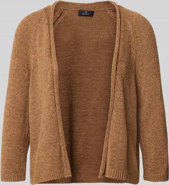 Monari Strickjacke in offener Passform mit 3/4-Arm in Camel, Gr&ouml;&szlig;e 34