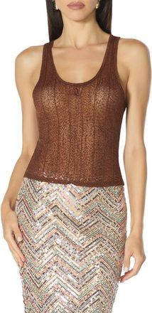 AFRM Akers Pointelle Knit Tank in Cappuccino at Nordstrom, Size X-Large