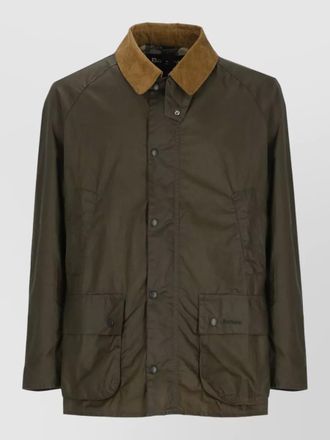 Barbour short jacket corduroy collar high neck pockets