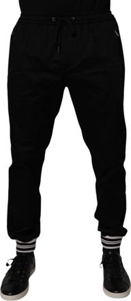 Dolce & Gabbana Black Cotton Stretch Jogger SweatMens Mens Pants
