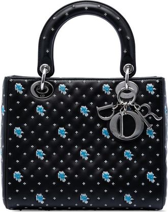 Dior Pre-owned Dior Medium Calfskin Embroidered Flower Lady Dior Ladies VD3RTH5U5OOIPGS9
