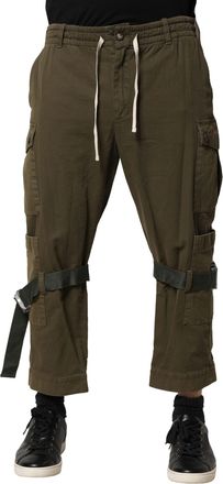 Dolce & Gabbana Mens Brown Cotton Cargo Drawstring Pants Elastane