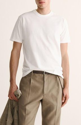 Mango Slim Fit Cotton T-Shirt in Off White at Nordstrom, Size X-Small