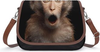 Generic Funny Shocked Monkey Womens Crossbody Bag Fashion Shoulder Handbags Message Tote Bag with Adjustable Strap
