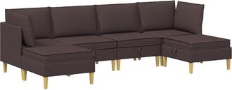 vidaXL Juego De Sof&aacute; Modular Con Almacenamiento 6 Uds. Marr&oacute;n Oscuro Vidaxl