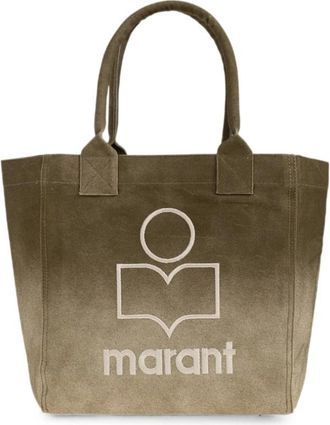 Isabel Marant Tassen, Dames, Groen, ONE Size, Katoen, Tote Bag