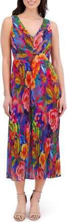 Siena My Balconia Printed Chiffon Midi Dress in Hot Pink Multi at Nordstrom Rack, Size 14
