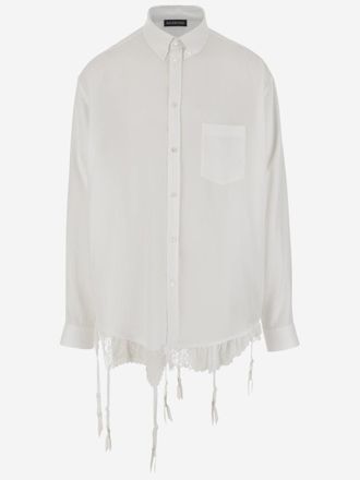 Balenciaga White lace-trim shirt
