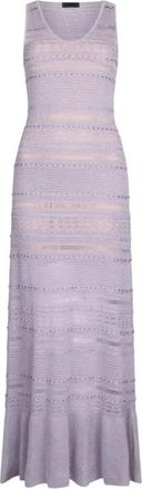 Liu Jo Lange opengebreide jurk - Dames - Kleedjes - Paars - L - Polyester - Kleedjes