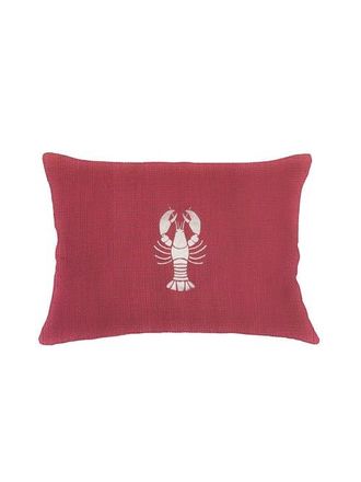 Anaya with Love Lobster Trap Embroidered Linen Pillow with Down Alternative Insert in White at Nordstrom, Size 14X20