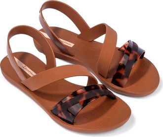 Ipanema Vibrant Water Resistant Slingback Sandal in Brown/turtle/beige at Nordstrom, Size 10