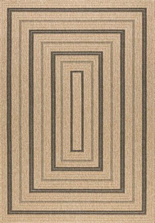 Nazar Rugs Alfombra interior/exterior efecto yute rectangular negro 200x290