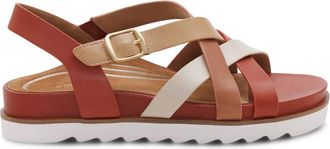 Aetrex Womens Carmen Cross-Band Sandal In Brown