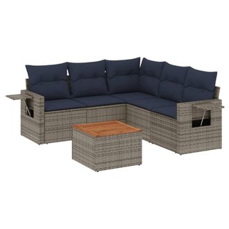 vidaXL Vidaxl Set Divani Da Giardino 6 Pz Con Cuscini Grigio In