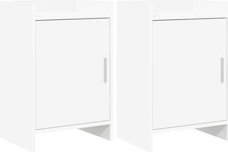 vidaXL Mesas De Noche 2 Uds. Blanco 40 X 30 X 60 Cm Vidaxl