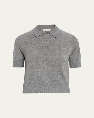 Victoria Beckham Short-Sleeve Wool Polo Shirt