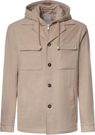 Eleventy Giacca Leggera con Cappuccio - - Jackets - Uomo - Beige - XL
