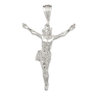 Diamond2Deal Sterling Silver Corpus (Crucified Christ) Pendant