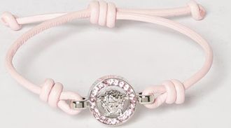 Versace Bracciale Medusa Versace in ottone e pelle con strass incastonati