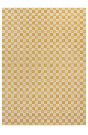 Jonathan Y Designs Aimee Traditional Cottage Checkerboard Indoor/Outdoor Area Rug in Yellow/cream at Nordstrom, Size 5Ft 0In X 8Ft 0In