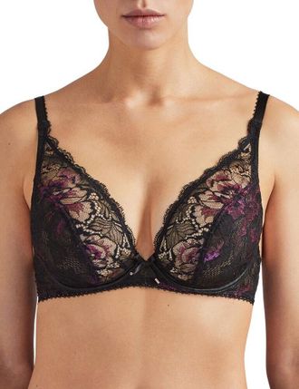 Aubade Womens QA12 Aube Amoureuse Triangle Plunge Bra - Black - Size 32B