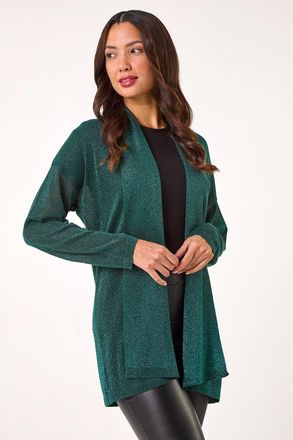 Roman Shimmer Longline Knit Cardigan
