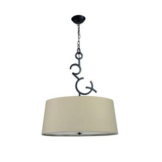 Netlighting Argi Ceiling Pendant 3 Light E27 Round with Taupe Shades Brown Oxide