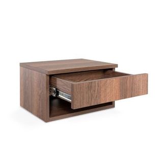 Jonathan Y Designs Ettore Modern Floating Nightstand, Wall-Mounted Bedside Table with 1-Drawer Open Cubby Storage Space for Bedroom in Dark Brown at Nordstrom