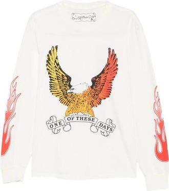 One Of These Days Een Amerikaanse Originele Long Sleeve T-shirt - Heren - Longsleeves - Wit - S - Katoen - Tops