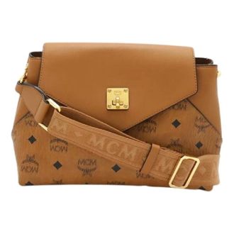 MCM Pre-owned Cross Body Bags, female, Brown, Size: ONE SIZE Pre-owned Visetos PVC Shoulder Bag