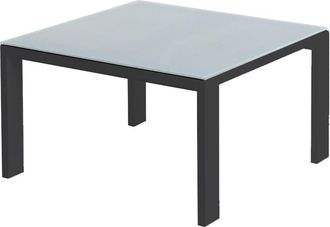 LOLAhome Mesa de jardín de centro Thais de aluminio grafito de 70x70x41 cm