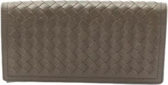 Bottega Veneta Pre-owned Long wallet (bi-fold) - unisex - Vintage Accessoires - Grijs - ONE Size - Leer - Vintage