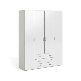 Dmora Armario Dmora, Color Blanco 154 X 200,4 X 49,5 Cm, Con Embalaje Reforzado