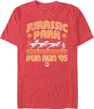 Jurassic Park Mens Jurassic Park Small Dinos Fun Run Graphic T-Shirt in Red Heather at Nordstrom, Size Xx-Large
