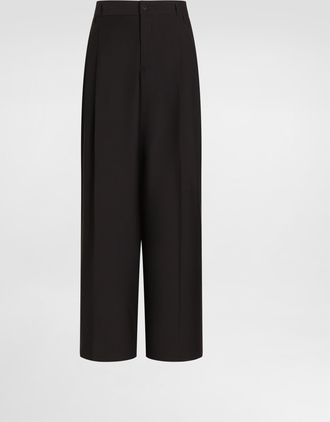 Dolce & Gabbana Wool Faille Trousers - Man Pants And Shorts Blue 48