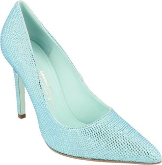 Ferragamo Ilary X5 Crystal-Embellished Leather Pump