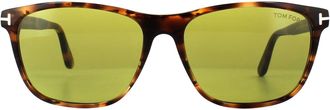 Tom Ford Rectangle Havana Green Sunglasses