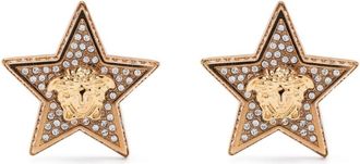 Versace Medusa Star stud earrings - women - Crystal/Gold Plated Brass - One Size